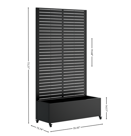 Metal Planter Box with Trellis, 73' x 35' x 16" Raised Garden Bed HouseOfZazla
