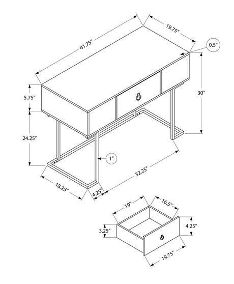 Computer Desk For Home Office, Glossy, Storage Drawer HouseOfZazla