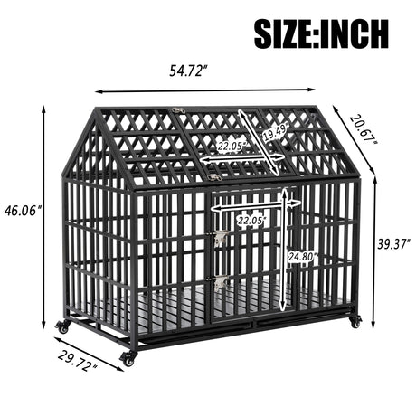 Heavy Duty Dog Crate Lockable Wheels HouseOfZazla