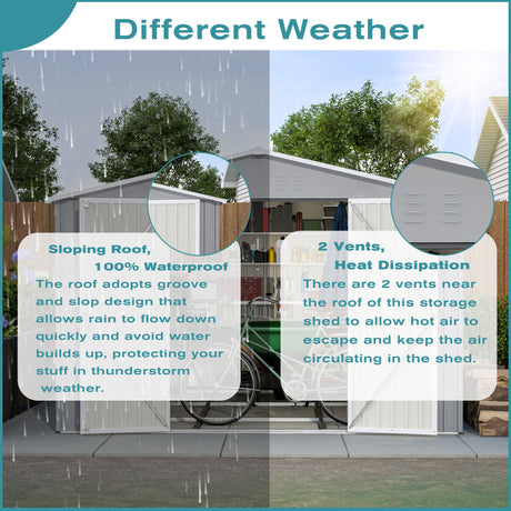 10 x 12 ft. Outdoor Storage Shed with Floor Frame Kit HouseOfZazla