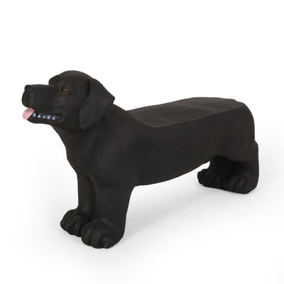 MGO Dog Bench - Outdoor Labrador Design, Matte Black