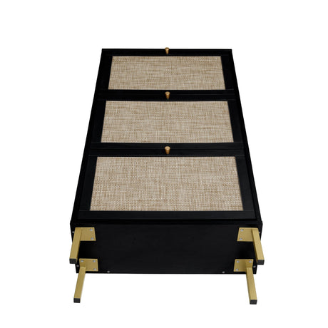 Modern Rattan 3 Door Shoe Rack Cabinet for Entryway HouseOfZazla