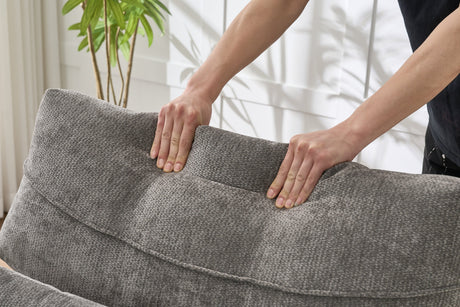 Modern Grey Upholstered Chaise Lounge Sofa Recliner HouseOfZazla