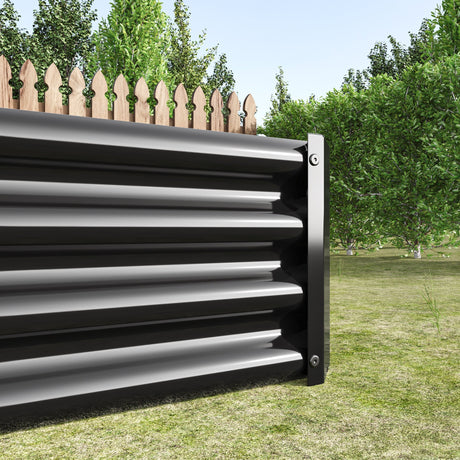 Raised Garden Bed Kit - Metal 7.6x3.7x0.98 ft Black HouseOfZazla