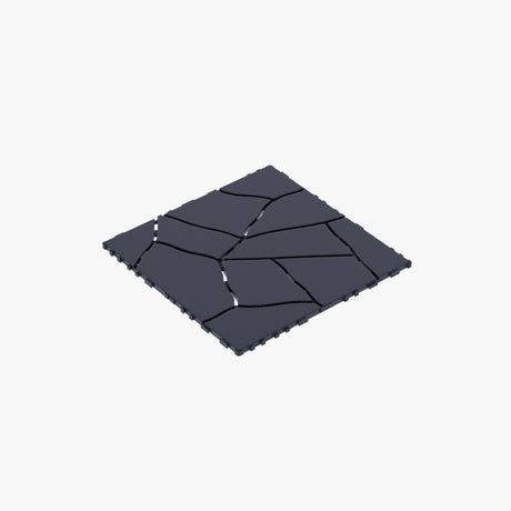 Stone Style Patio Deck Tiles For Porch (Set of 44) - Gray HouseOfZazla