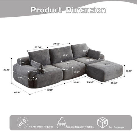 Compressed Sofa Large Sectional Couches for Living Room HouseOfZazla