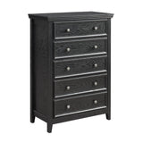 Modern 5-Drawer Black Dresser for Living Room Storage