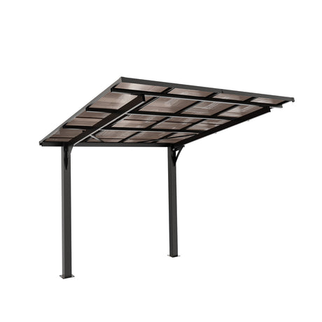 8x8FT Outdoor Carport with Galvanized Steel Frame and Sloped PC Roof HouseOfZazla