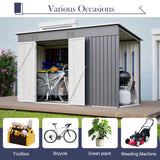 10'x4' Outdoor Metal Storage Shed for Garden Tools Lockable Door With Floor Frame