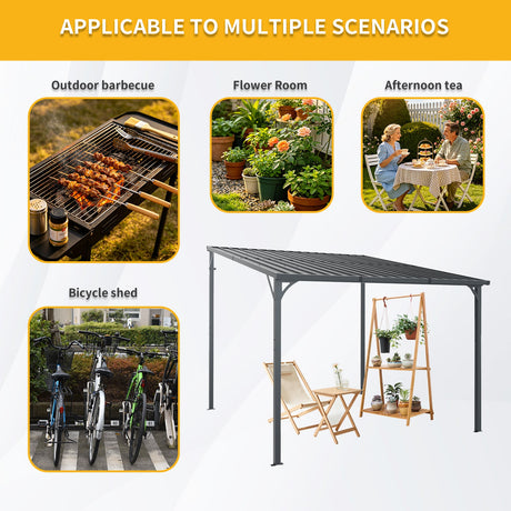 Outdoor Pergola, 10' x 10' Hardtop Gazebo for Yard HouseOfZazla