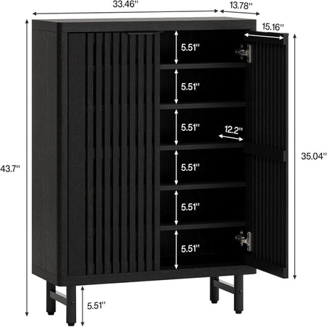 6 Tier Shoe Cabinet With Louvered Doors HouseOfZazla