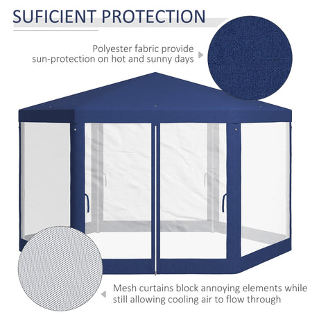 Outsunny 13' x 11' Outdoor Party Tent with Protective Mesh Sidewalls HouseOfZazla