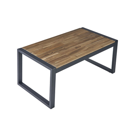 4 Piece Patio Furniture Set With Acacia Wood Table Top And Cushions HouseOfZazla