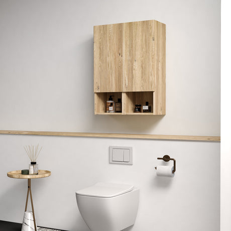 Abay Home Chic Striped Texture Bathroom Storage Cabinet HouseOfZazla