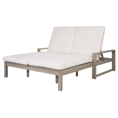 Outdoor Double Lounge Chair With 5 Position Adjustable Backrest HouseOfZazla
