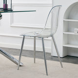 Modern Minimalist Transparent Dining Chair - 6-Piece Set