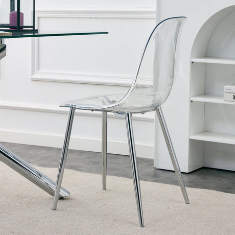 Modern Minimalist Transparent Dining Chair - 6-Piece Set HouseOfZazla
