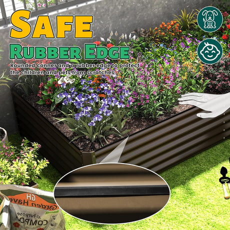 6x3x1.5ft Galvanized Raised Garden Bed HouseOfZazla