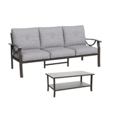 Patio Furniture Set with Coffee Table and Cushions for Backyard