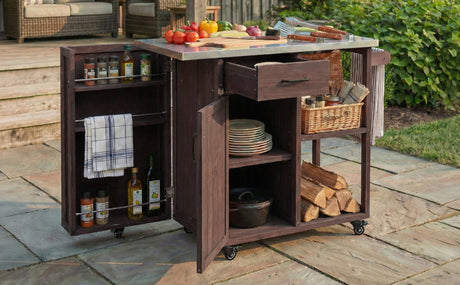 Outdoor Kitchen Island Fir Wood Prep Station HouseOfZazla