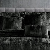 Turin 7 Piece Black Crinkle Velvet Comforter Set