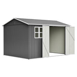 10'x8' Oversized Steel Storage Shed with Window and Lockable Doors
