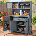 TOPAMX Potting Bench with Hutch, Solid Fir Wood Garden Workstation HouseOfZazla