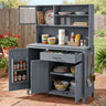 TOPAMX Potting Bench with Hutch, Solid Fir Wood Garden Workstation HouseOfZazla