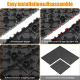 Stone Texture 12" Patio Deck Tiles - 44pcs