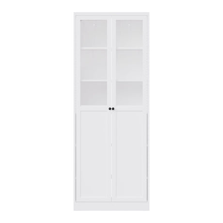 Tall Metal Kitchen Pantry Cabinet With Adjustable Shelves And Silent Magnetic Doors - White HouseOfZazla