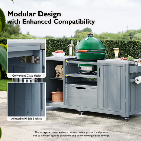 K&K 66.5" Outdoor Kitchen Island for Big Green Egg Grills HouseOfZazla