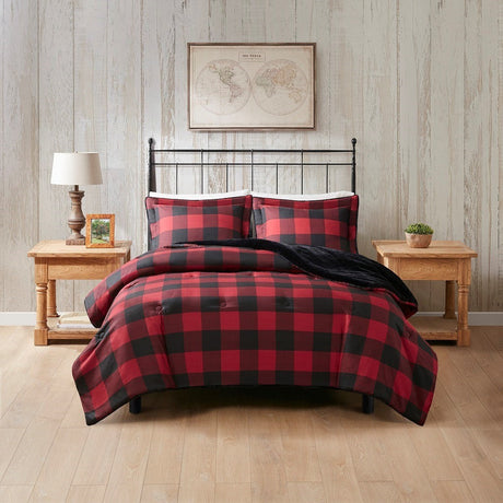 King/Cal King Faux Wool to Faux Fur Down Alternative Comforter Set HouseOfZazla