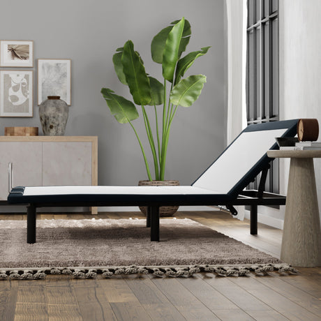 Model H Adjustable Base Full Size Metal Bed Frame Grey HouseOfZazla