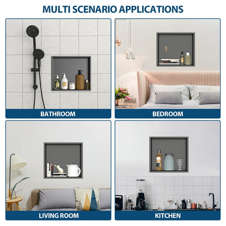 Stainless Steel Shower Niche With Seamless Design For Bathroom Storage HouseOfZazla