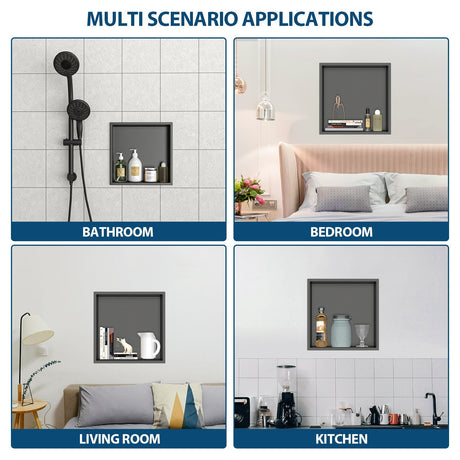 Stainless Steel Shower Niche With Seamless Design For Bathroom Storage HouseOfZazla