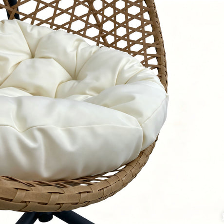Folding PE Rattan Hanging Egg Chair with Stand HouseOfZazla