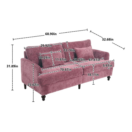 Mid Century Modern Fabric Loveseat Sofa, 2 Seat Upholstered Couch HouseOfZazla