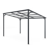 Outdoor Pergola 12' x 8' Galvanized Steel Lean-to Wall-Mounted