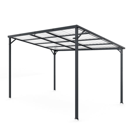 Outdoor Pergola 12' x 8' Galvanized Steel Lean-to Wall-Mounted HouseOfZazla
