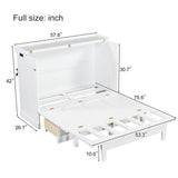 Solid Pine Murphy Bed Chest Cube Cabinet Bed With Charging Station And Large Storage Drawer For Home Office Or Small Room