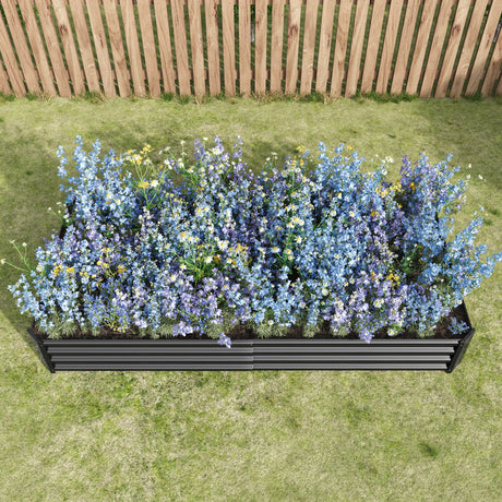 Raised Garden Bed Kit - Metal 7.6x3.7x0.98 ft Black HouseOfZazla
