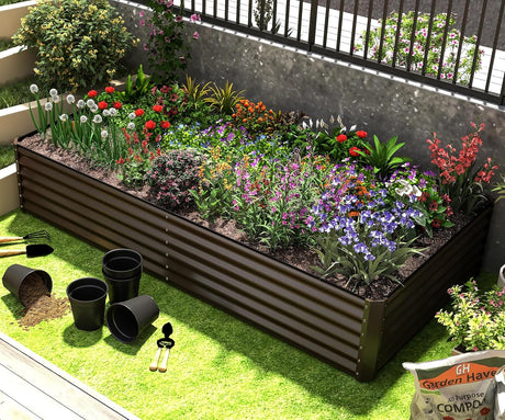 6x3x1.5ft Galvanized Raised Garden Bed HouseOfZazla