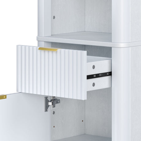 Tall Bathroom Storage Cabinet With Adjustable Shelves And 1 Drawer & Door HouseOfZazla