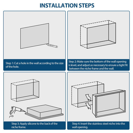 Stainless Steel Shower Niche With Seamless Design For Bathroom Storage HouseOfZazla