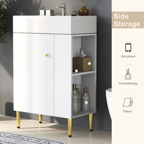Bathroom Vanity, Combo Cabinet, Bathroom Storage Cabinet, Single Ceramic Sink HouseOfZazla