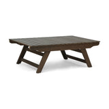 Outdoor Acacia Wood Coffee Table With Open Slat Design
