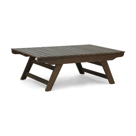 Outdoor Acacia Wood Coffee Table With Open Slat Design HouseOfZazla