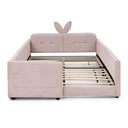 Cute Rabbit Ear Upholstered Platform Bed Frame With Safety Rail HouseOfZazla