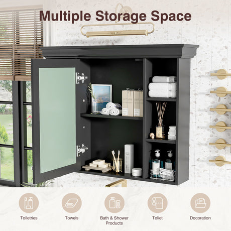 Wall Mounted Bathroom Storage Cabinet With Mirror Door HouseOfZazla