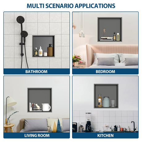 Stainless Steel Shower Niche With Seamless Design For Bathroom Storage HouseOfZazla
